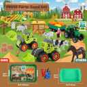 FRUSE Farm Sensory Bin Toys with Play Sand Kit & Tractor for Toddlers 3-8, Large