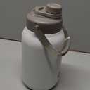 BJPKPK Half Gallon Insulated Water Bottles, 64oz Water Jug with Metal Handle & BPA Free Spout Lid, Dishwasher Safe Flasks, Large Stainless Steel Gym Sport Jugs, Milky White