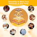 YestBuy Cupcake Stand with Yellow Led Lights, 4 Tier Cupcake Stand for 50 Cupcakes, Acrylic Cupcake Tower Stand, Clear Tiered Cupcake Holder for Birthday Cady Bar Décor Weddings, Parties Events