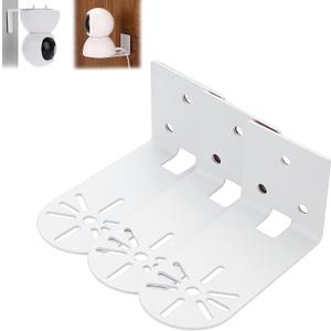 Sumnacon 3PCS Wall Mount Camera Shelf- Metal Small Wall Shelf with Adhesive,Universal Small Floating Shelf for Security Cameras, Speakers,White