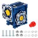 uxcell NMRV040 Worm Gear Gearbox Ratio 5:1, 18mm Output Shaft High Torque Worm Gear Speed Reducer for Nema34 Servo Motor/Nema34 Stepper Motor, Blue