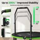 BCAN SP3 40" Foldable Mini Trampoline, Rebounder Trampoline for Adults, U/T Adjustable Foam Handle, Exercise Rebounder for Adults Indoor/Garden Workout, Max Load 330lbs/440lbs-40T-Green
