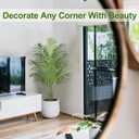 5ft Artificial Palm Tree Indoor Plant Tall Fake Tropical Paradise Palm Tree in Pot with Real Bark Design Faux Areca Palm Tree for Home Office Living Room Bedroom Farmhouse Modern Decor 1pcs