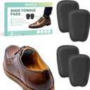 Shoe Tongue Pads for Men & Women - Welnove 1Pair Suede Memory Foam Shoe Padding Cushion Soft Self Adhesive Inserts Filler for Boots, Leather Shoes, Dress Shoes, Loafers (Black, Size L)