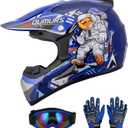 OUMURS Kids ATV Helmet DOT Approved for Boys & Girls Ages 5-14, Kids Dirt Bike Helmet for Off-Road, ATV, UTV, Street Riding, Large