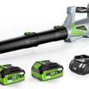 Leaf Blower Cordless, Handheld Electric Leaf Blowers with 2 x 4.0Ah Batteries and Turbo Mode, 5-Speed Lightweight Snow Blower Grass Blowers for Lawn Care, Patio, Yard, Garden