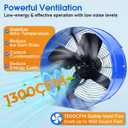 15" Attic Exhaust Fan with Thermostat - 1300CFM Gable Vent Fan with Thermostat Covers 1850 Sq.ft, Plug-and-Play Gable Attic Fans with 20FT Power Cord & 60Hz Motor Low Noise for Home Garage Shed