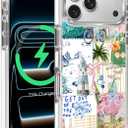 for iPhone 17 Pro Max Case, Clear with Beach Lighthouse Bicycle Collage Pattern Compatible with Magsafe Soft Protective Case for Women Girl (White)