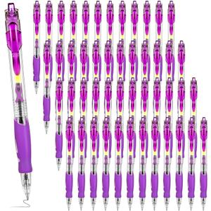 Gersoniel 48 Pcs Purple Ribbon Ballpoint Pen Pancreatic Cancer Awareness Pens Domestic Violence Awareness Retractable Pen Gifts Bulk Alzheimer Overdose for Society Charity Events Party Favors