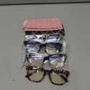 Progressive Multifocus Reading Glasses for Women Men Blue Light Blocking Spring Hinge Square Computer Readers (4 Pack Mixed B)