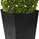 29in Artificial Plants with LED Lights,Artificial Boxwood Topiary Trees Artificial Outdoor with Pot, Artificial Plant Shrub for Front Porch Home Office Decor