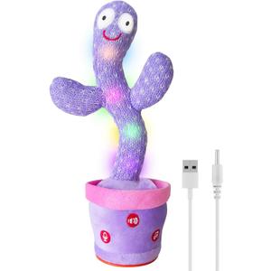 Dancing Talking Cactus Toy Mimics Back, Interactive Singing Mimicking Cactus Baby Toy That Talks Back, Upgraded Safe Plush Eyes Baby Toys 6-12 Months, 1 Year Old Girl Gifts, Baby Girl gifts