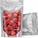 Stand Up Pouch Bags, 6" x 9", Heavy Duty, 100 Pack, Clear Front with Aluminum Foil Back - Resealable Ziplock and Heat Sealable for Food Storage