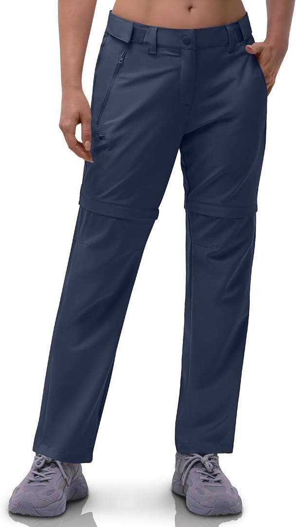 Outdoor Ventures Women's Convertible Pants, Quick Dry Hiking Zip-Off Pants, Stretch Lightweight Cargo Pants (12, Navy)