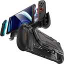 Mumba Dockable for Nintendo Switch 2 Case with Flip Stand, [Titan] Ergonomic Switch 2 Grip Protective Cover Holds 5 Game Cards & 2 TF Cards TPU Accessories and Quick-Release Joy-Con Design(Black)