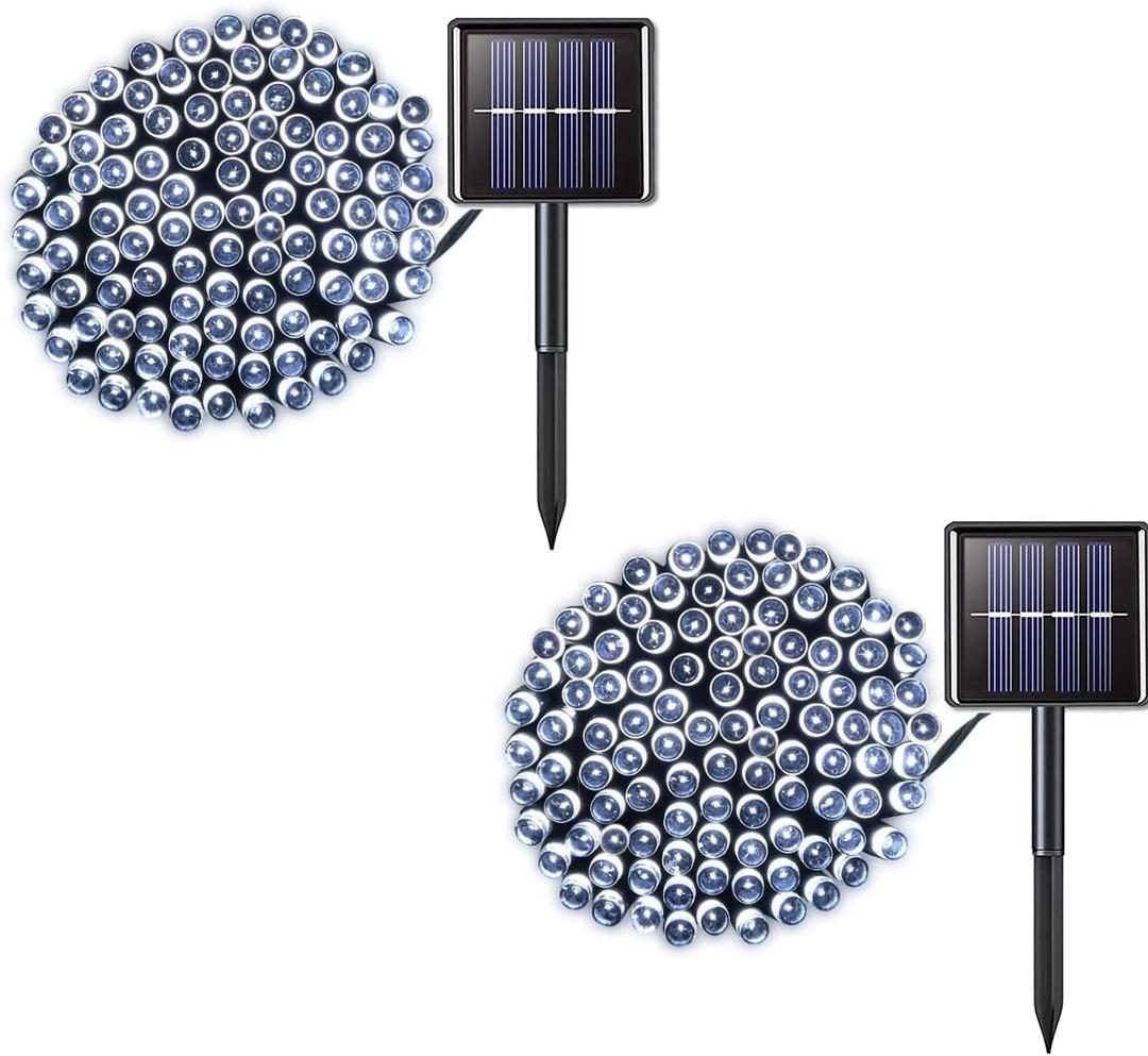 2 Pack 200 LED Solar String Lights, 85.2ft 8 Modes Solar String Lights for Outside, Waterproof and Solar Powered Outdoor String Lights for Holiday Christmas Yard Garden Tree Wedding Party (Cold White) 2 Pack 200 LED Solar String Lights, 85.2ft 8 Modes Solar String Lights for Outside, Waterproof and Solar Powered Outdoor String Lights for Holiday Christmas Yard Garden Tree Wedding Party (Cold White)