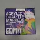 ARTISTRO Vibrant Acrylic Paint Markers for Rock, Fabric, Glass, Wood, Paper, Ceramic, Canvas & More - 36 Dual-Tip Paint Pens (Dot & Fine) - Quick Dry, Teacher Classrooms Must Have, Drawing Markers