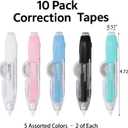 2 x 10 PCS Correction Tape Pens White-Out Applicator with Protective Cover, Smooth Ink Tape, Aesthetic Pen Design for School & Office Supplies (Retractable & Refillable)