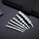 Pearl Hair Clips Barrettes Silver Wedding Decorative Bobby Pins Women Girls Bridal Her Valentines Mothers Day Birthday Prom Party Daily Wear Hair Styling Accessories Xmas Gift 6pcs