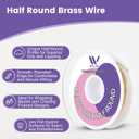 Half Round Brass Wire 14ga, 1.6mmx0.8mm, 12ft  Premium Brass for Jewelry & Crafting