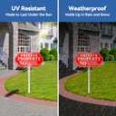 2 x Private Property No Soliciting No Trespassing No Loitering Sign for House and Yard 14 x 7 Inches Signs with 28 Inches Long Stake Rust Free Aluminum Metal (Red/White, 14" x 7")