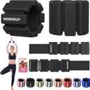 Pilates Wrist Ankle Weights for Women, Wearable Strong Arm & Leg Weights Set of 2(1 lb/2.2 lbs Each), Adjustable Ankle Weights for Walking, Yoga, Dance, Barre, Gym (Black)