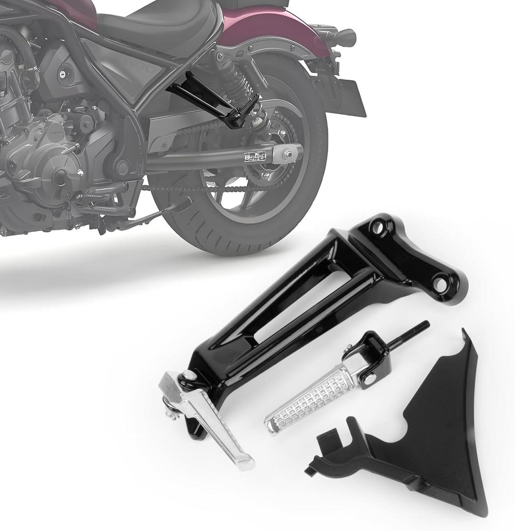 Rear Foot Pegs for Rebel 1100 - Motorcycle Footrests Passenger Footpegs Seat Pegs for Rebel 1100 CMX 1100 DCT 2021 2022 2023 2024 2025,Black