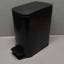 Cesun Small Bathroom Trash Can with Lid Soft Close, Step Pedal, 6 Liter / 1.6 Gallon Stainless Steel Garbage Can with Removable Inner Bucket, Anti-Fingerprint Finish (Matt Black)