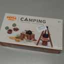 Kids Camping Toy Set, Pretend Play Cooking Set with Spray Stove, Food Toys, Tableware, Outdoor Toddler Campfire Toys for Ages 3+