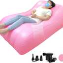 AOSSA BBL Bed After Surgery for Sleeping, Mattress with Hole, BBL Inflatable Chair for Butt, Brazilian Butt Lift Recovery Pillow Post Surgery, Blow Up Bed with Hole, Air Mattress Sofa Couch (Pink), 66*38*15 inch