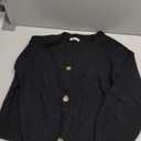 Zeagoo Women's 2026 Fall Chunky Knit Cardigans Open Front Long Sleeve V Neck Button Loose Cardigan Sweaters (Large, Black)