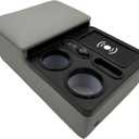 Car Armrest Box with Cup & Phone Holders, USB Port, Truck Center Console Organizer or Bench Seat Console (Gray)