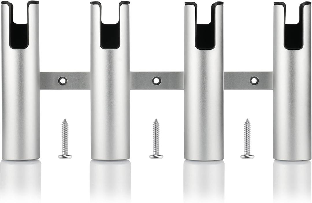 Marinebaby Aluminum Fishing Boat Rod Holder,3/4 Link Tube Aluminum Rod Rack, Suit Boats & Yacht ,Silver