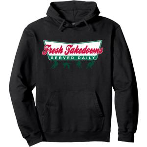 Wrestling BJJ MMA Grappling Fresh Takedowns Served Daily! Pullover Hoodie, Black, Large