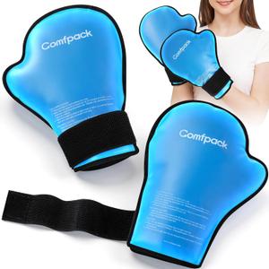 Comfpack Hand Ice Pack Gloves for Pain Relief, 2 Pack Full Hot Cold Therapy Gloves for Arthritis, Gel Ice Pack for Injures, Arthritis, Carpal Tunnel, Swelling, Suregry, Chemotherapy Neuropathy