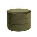 ZOLANOful 23" Round Velvet Storage Ottoman with Reversible Lid, Soft Padded Footrest and Hidden Storage, Large Upholstere Tray Top Ottoman Footstool for Living Room, Bedroom, Entryway, Olive Grreen
