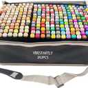 VBESTARTLY 262 Colors Alcohol Markers with Base, Permanent Dual Tip Art Markers for Adults Anime Coloring Sketch Illustrations Pefect for Gift- Refillable
