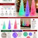 MOMENTS IN TIME Acrylic Tree Set 3 Pack Color Changing Tabletop Holiday Decoration LED Lighted Battery Operated Timer Function Holiday Home Decor Holiday Present