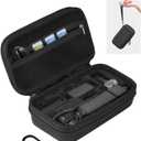 BRDRC Osmo Pocket 3 Case, Portable Carrying Bag Protective Hard Storage Bag for DJI Osmo Pocket 3 Creator Combo Camera Accessories with Wrist and Carabiner (Black)
