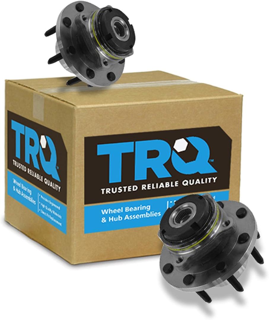 TRQ 2 Piece Front Wheel Bearing & Hub Assembly Set 4WD Compatible with 1999-2001 Ford F-250 Super Duty F-350 Super Duty