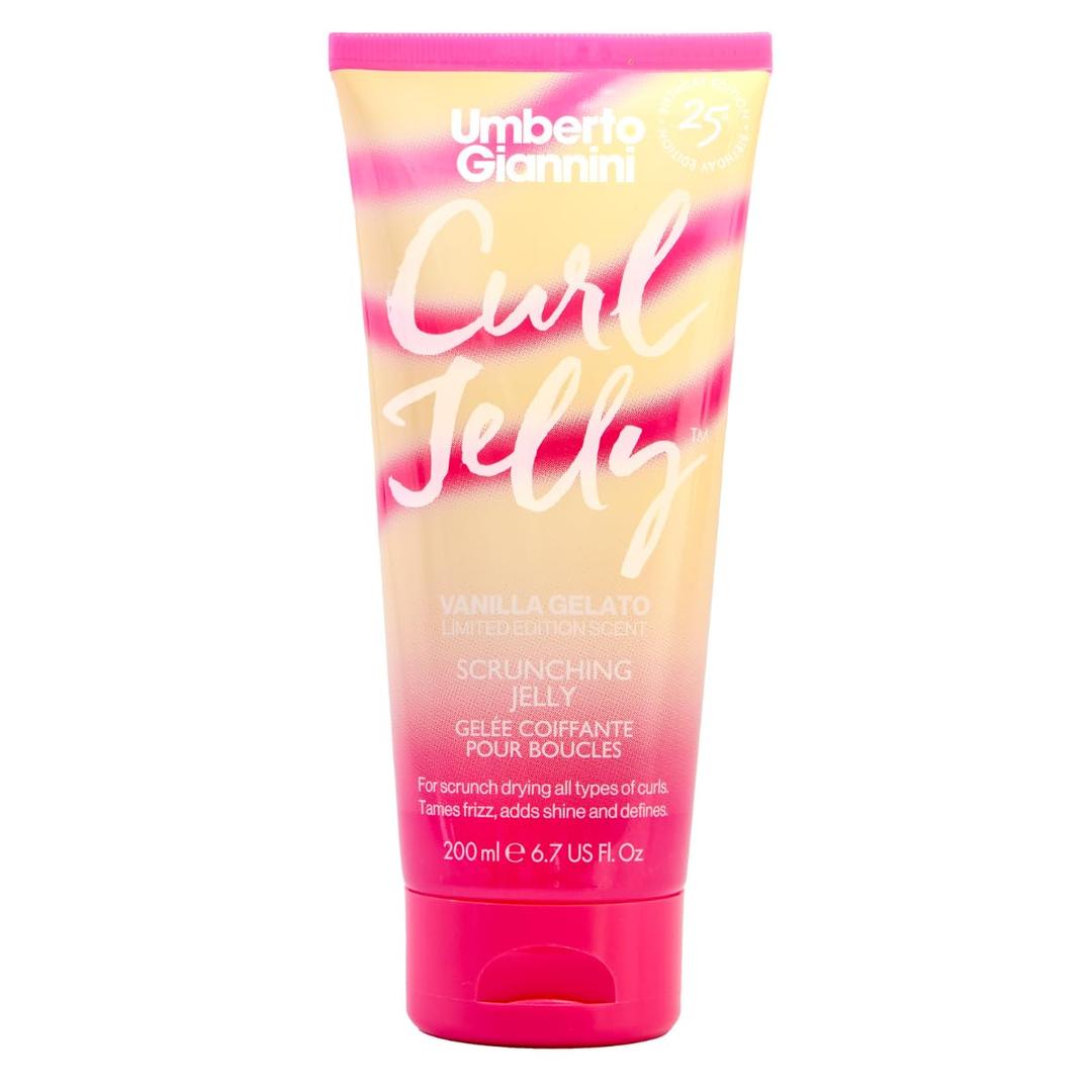 Umberto Giannini Curl Jelly Scrunching Jelly Limited Edition Vanilla, Vegan & Cruelty Free Frizz Styling Curl Control Hair Gel for Curly or Wavy Hair
