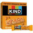 KIND Healthy Snacks Bars, Caramel Almond & Sea Salt, Gluten Free, Low Sugar, High Fiber Snacks, 6g Protein, 12 Count (EXP 06/26/27)