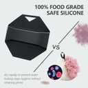 2 x 2 Pack Silicone Body Scrubber, Exfoliating Body Scrubber for Sensitive Skin, Silicone Loofah with Anti-Slippery Handle, Stays Clean Easily, Travel-Friendly for Men & Women (Black + Pink)