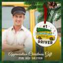 2 x Bus Driver Appreciation Ornament - Thank You Gifts for School Drivers or Monitor with Inspirational Message, End of Year or Holiday Bus Driver Gift