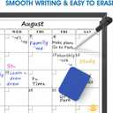 MaxGear Dry Erase Calendar Board 24" x 18" Magnetic Monthly Double-Sided Calendar Whiteboard with Black Aluminum Frame for Wall, Classroom, and Office Use