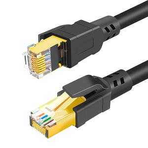 DDMALL CAT 8 Ethernet Cable, 6ft High Speed 40Gbps 2000MHz Indoor & Outdoor Network Internet LAN F/FTP CAT8 Patch Cord with Gold Plated RJ45 Connector for Gaming, Router, Modem, X Box, PCs (6ft black)