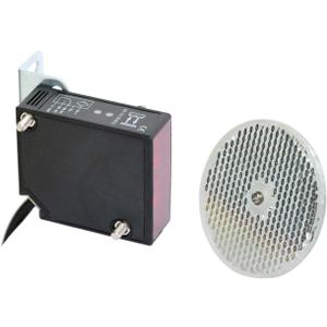 IP67 Waterproof Universal 10-30VDC Safety Retro-Reflective Photoelectric Beam Sensor for 12VDC and 24VDC Gate Opener, Garage Door Sensor Up to 40 Feet Sensing Range, Pre-Wired 6.6 Feet Cord