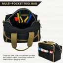 Hannibal Tactical Tool Pouch Bag with Easy Lift Handles, Portable Tool Tote Organizer with Multi-Pocket and Wide Mouth Design, Black/Coyote