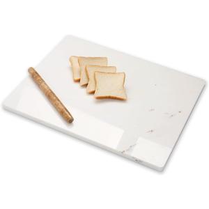 Diflart Natural Marble Stone Cutting Board for Kitchen, 16x20 Inch, White with Gold Veins, Marble Slab Pastry Board Large with Non-Slip Feet for Baking, Cheese, Charcuterie, Chocolate, Pack of 1 Pcs