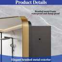 16" x 26" Bathroom Medicine Cabinet with Mirror Door, Brush Gold Stainless Steel Frame, Recessed or Surface Mounted,Storage Cabinet with Adjustable Metal Shelves,Upgraded Version